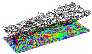 Elevation draped over interferogram